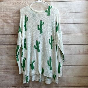 MUMU MELLOW CACTUS CREW VARSITY SWEATER